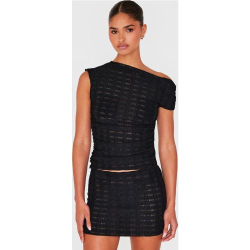 Top asymétrique texturé - PrettyLittleThing - Modalova