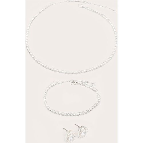 Coffret cadeau de bijoux style tennis en argent véritable - PrettyLittleThing - Modalova