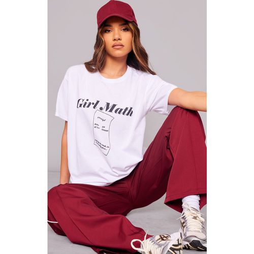 T-shirt oversize à imprimé Girl Math - PrettyLittleThing - Modalova