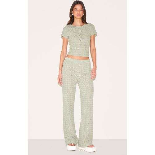 Pantalon droit texturé | Taille 38 - PrettyLittleThing - Modalova