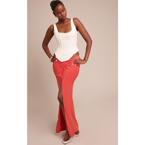 Jupe longue moulante à détail noué | Taille 38 - PrettyLittleThing - Modalova