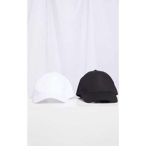 Lot de 2 casquettes Noir & blanc - PrettyLittleThing - Modalova