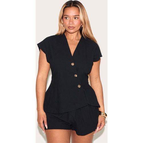 Shape Short en effet lin à taille élastique - PrettyLittleThing - Modalova