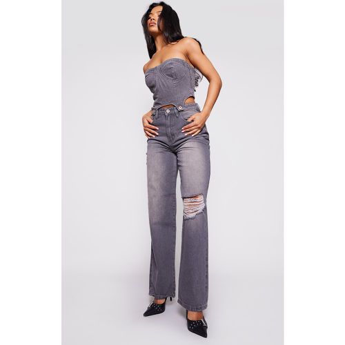 Combinaison en jean à détail top bandeau détachable - PrettyLittleThing - Modalova