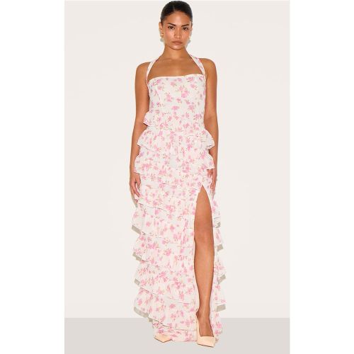 Petite Robe longue fleurie à volants - PrettyLittleThing - Modalova