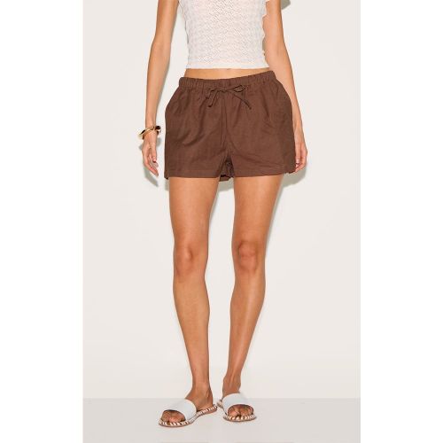 Short fluide en coton et effet lin à cordons ajustables - PrettyLittleThing - Modalova