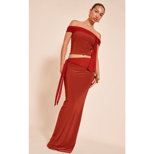 Jupe doublée moulante à détail noué | Taille 38 - PrettyLittleThing - Modalova