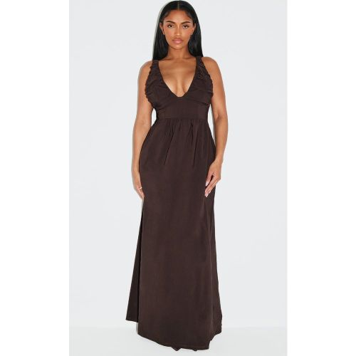 Shape Robe longue tissée stretch à fronces et décolleté - PrettyLittleThing - Modalova