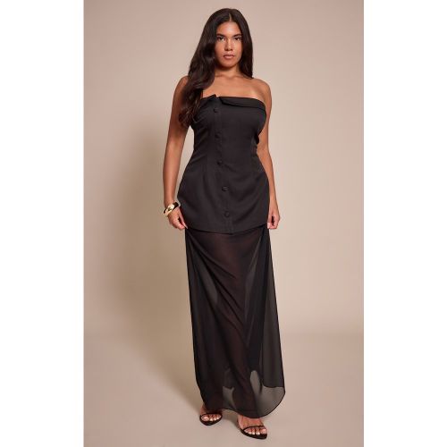 Robe bandeau mi-longue sculptante à ourlet transparent | Taille 48 - PrettyLittleThing - Modalova