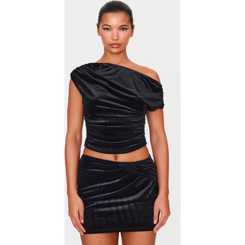 Top en velours à détail froncé - PrettyLittleThing - Modalova