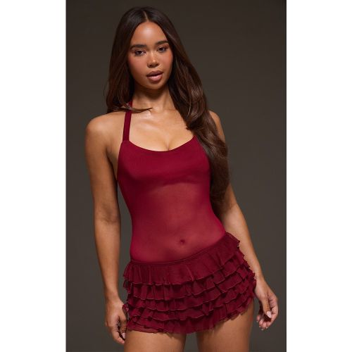 Body en mesh à dos nu et buste contrastant | Taille 38 - PrettyLittleThing - Modalova