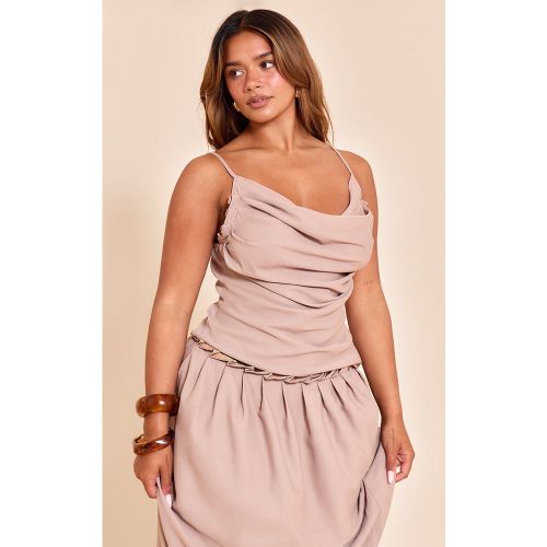Shape Top plissé à bretelles fines et col bénitier - PrettyLittleThing - Modalova