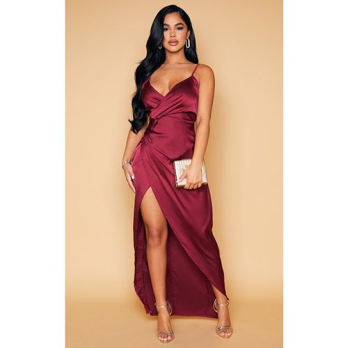 Petite - Robe longue satinée détail portefeuille - PrettyLittleThing - Modalova