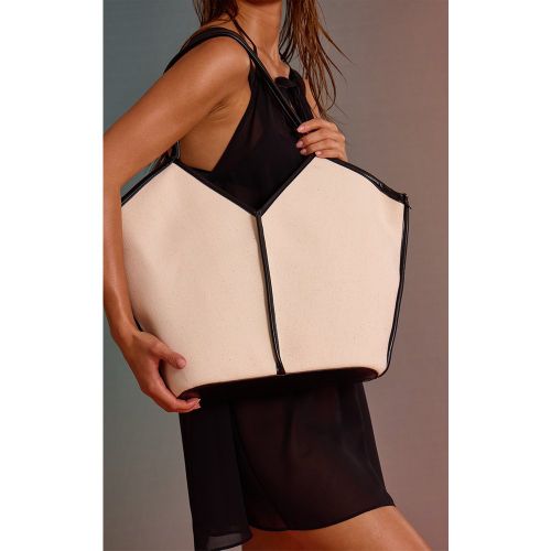 Tote bag en toile à détails contrastants - PrettyLittleThing - Modalova