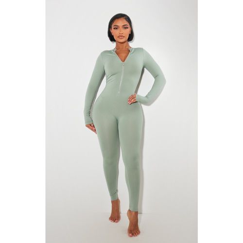 Shape Combinaison stretch sans coutures à zip devant et manches longues - PrettyLittleThing - Modalova