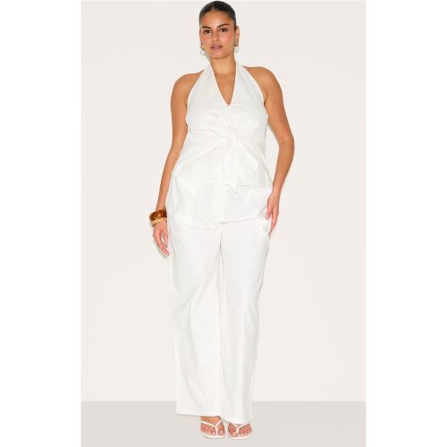 Plus Pantalon en effet lin à pinces - PrettyLittleThing - Modalova