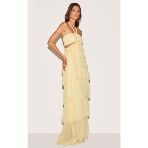 Robe mi-longue Citron Froncée à Volants - PrettyLittleThing - Modalova