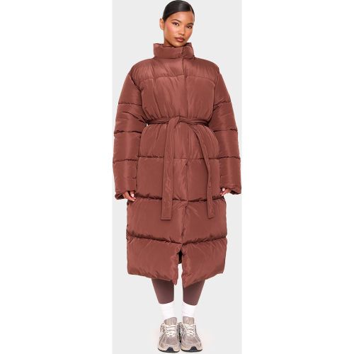 Doudoune longue matelassée à nouer à la taille - PrettyLittleThing - Modalova