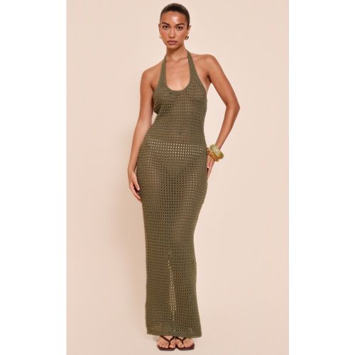 Robe longue en maille style crochet à dos nu - PrettyLittleThing - Modalova