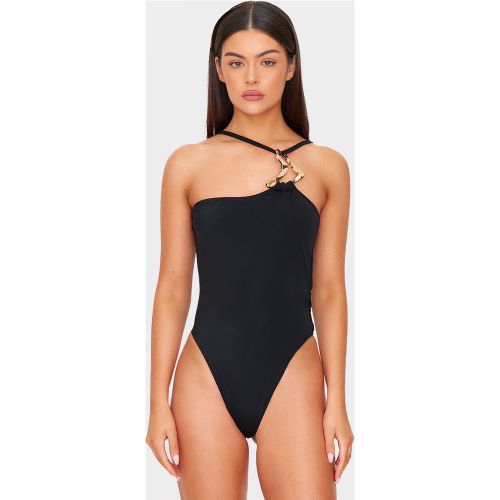 Maillot de bain asymétrique à empiècement doré - PrettyLittleThing - Modalova