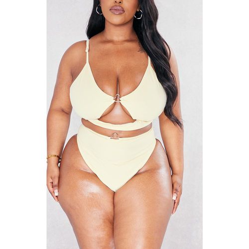 Plus Bas de maillot de bain à taille haute et empiècement doré - PrettyLittleThing - Modalova