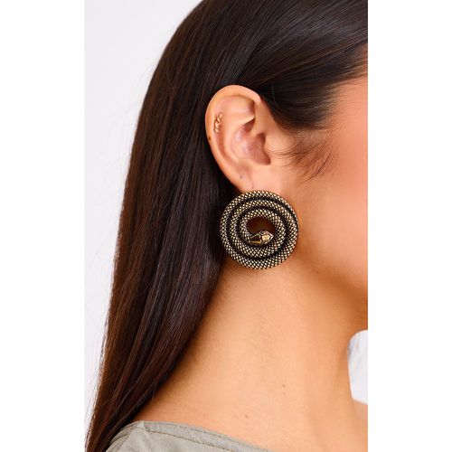 Boucles d'oreilles XXL brunies en spirales style serpent - PrettyLittleThing - Modalova