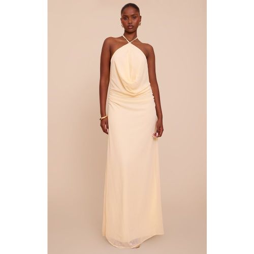 Robe longue en mousseline de soie à dos nu - PrettyLittleThing - Modalova