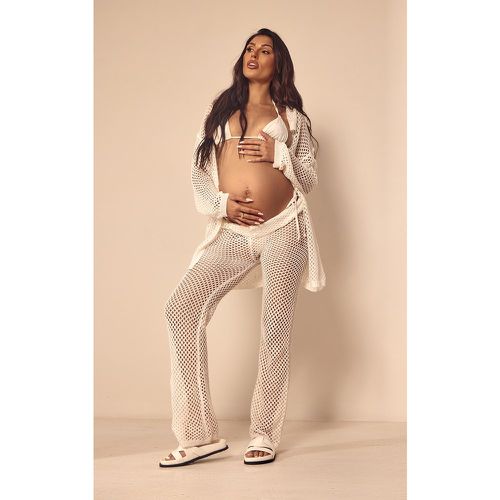 Maternité Pantalon flare de grossesse en maille tricot ajourée - PrettyLittleThing - Modalova