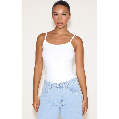 Body en coton à bretelles fines et col rond | Taille 38 - PrettyLittleThing - Modalova