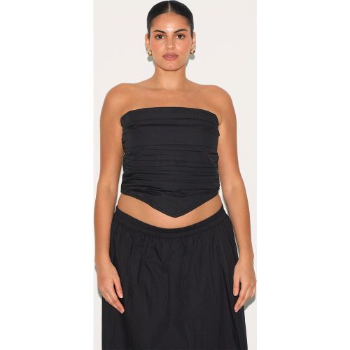 Top Bandeau Froncé en Popeline de Coton Grande Taille - PrettyLittleThing - Modalova