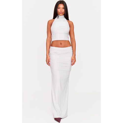 Jupe longue douce grise froncée - PrettyLittleThing - Modalova