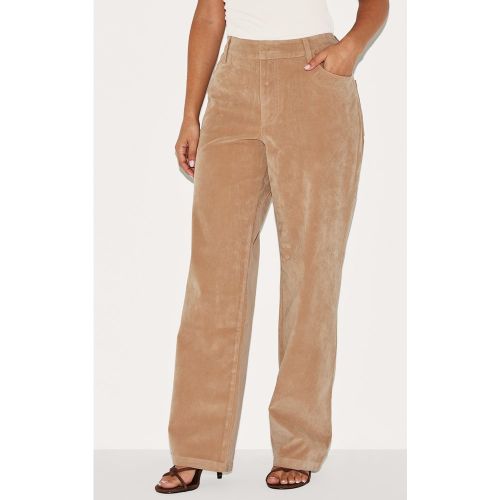 Petite Pantalon droit en suédine à taille mi-haute - PrettyLittleThing - Modalova