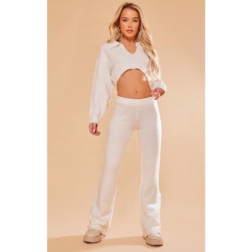 Pantalon large en maille tricot blanche - PrettyLittleThing - Modalova
