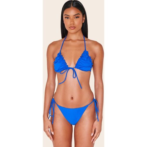 Haut de maillot de bain à bordures volantées et noeud à l'avant - PrettyLittleThing - Modalova