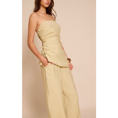 Pantalon droit tissé à taille élastique | Taille 38 - PrettyLittleThing - Modalova