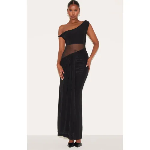 Robe moulante asymétrique à découpe en mesh - PrettyLittleThing - Modalova