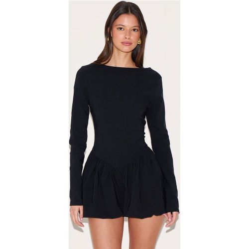 Combishort jupe-short bouffant tissé stretch à col montant - PrettyLittleThing - Modalova