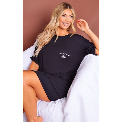 Chemise de nuit style t-shirt oversize effet peau de pêche à slogan - PrettyLittleThing - Modalova