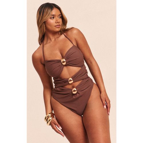Shape Maillot de bain torsadé devant à bretelles fines et empiècements - PrettyLittleThing - Modalova
