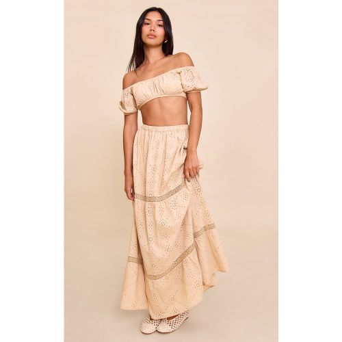 Jupe longue fluide brodée - PrettyLittleThing - Modalova