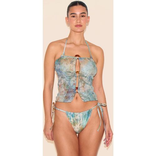 Top de plage bustier imprimé tâcheté à anneaux - PrettyLittleThing - Modalova