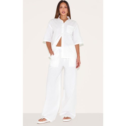 Tall Pantalon large en effet lin - PrettyLittleThing - Modalova