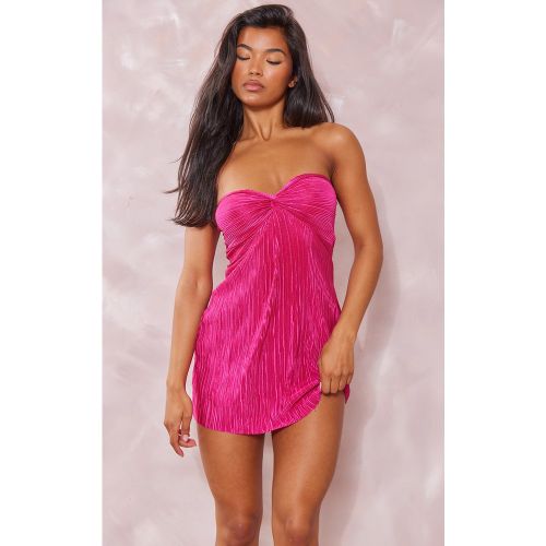 Robe bustier moulante plissée à détail noeud - PrettyLittleThing - Modalova
