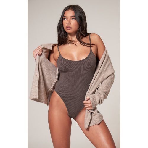 Body côtelé délavé à détail contours et bretelles fines - PrettyLittleThing - Modalova