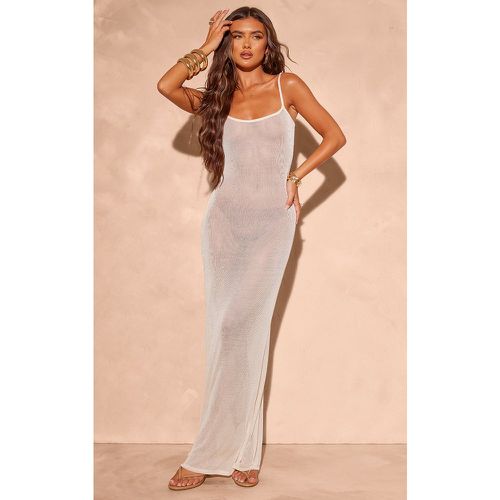 Robe longue en maille tricot transparente métallisé à bretelles - PrettyLittleThing - Modalova