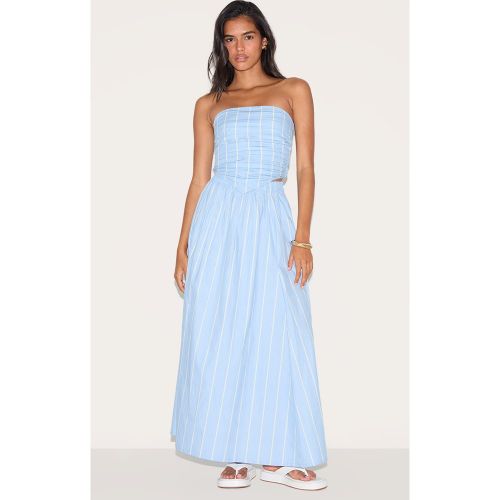Jupe trapèze longue en popeline de coton à taille basse - PrettyLittleThing - Modalova