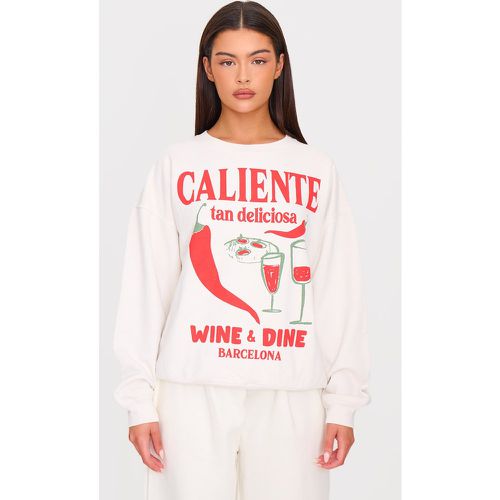 Sweat imprimé "Wine & Dine" et piments - PrettyLittleThing - Modalova