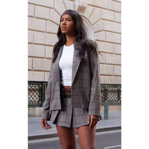 Blazer oversize à carreaux et chevrons - PrettyLittleThing - Modalova