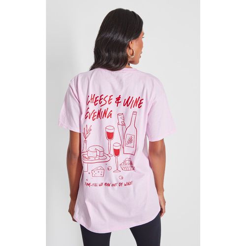 T-shirt oversize à graphique Cheese & Wine - PrettyLittleThing - Modalova