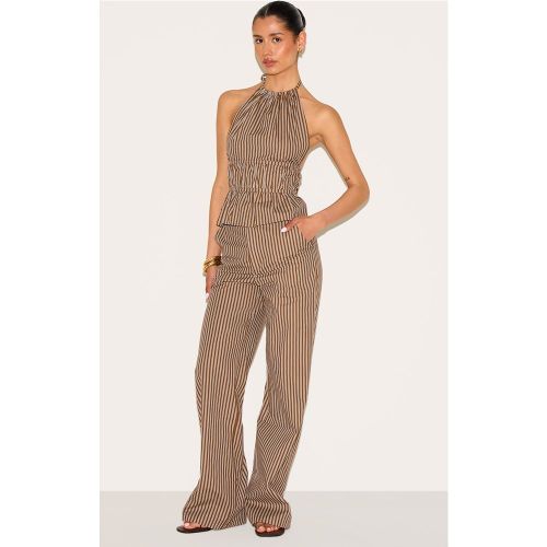 Tall Pantalon large tissé à rayures et taille mi-haute - PrettyLittleThing - Modalova